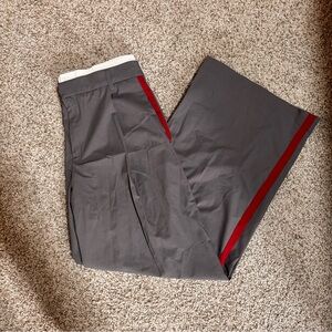 Zara Gray Pants with Red Accent